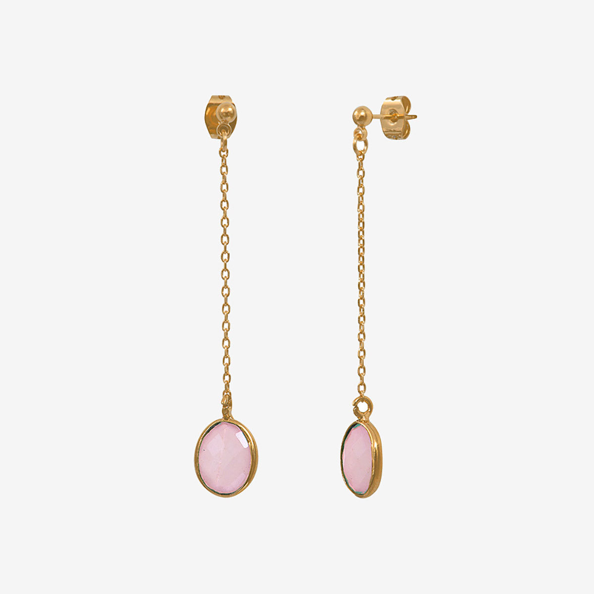 Boucles D'oreilles Cloutées Sumni émail Fleurs Roses Avec Diamants Imitation - Doré Rose - Neuf Avec étiquettes