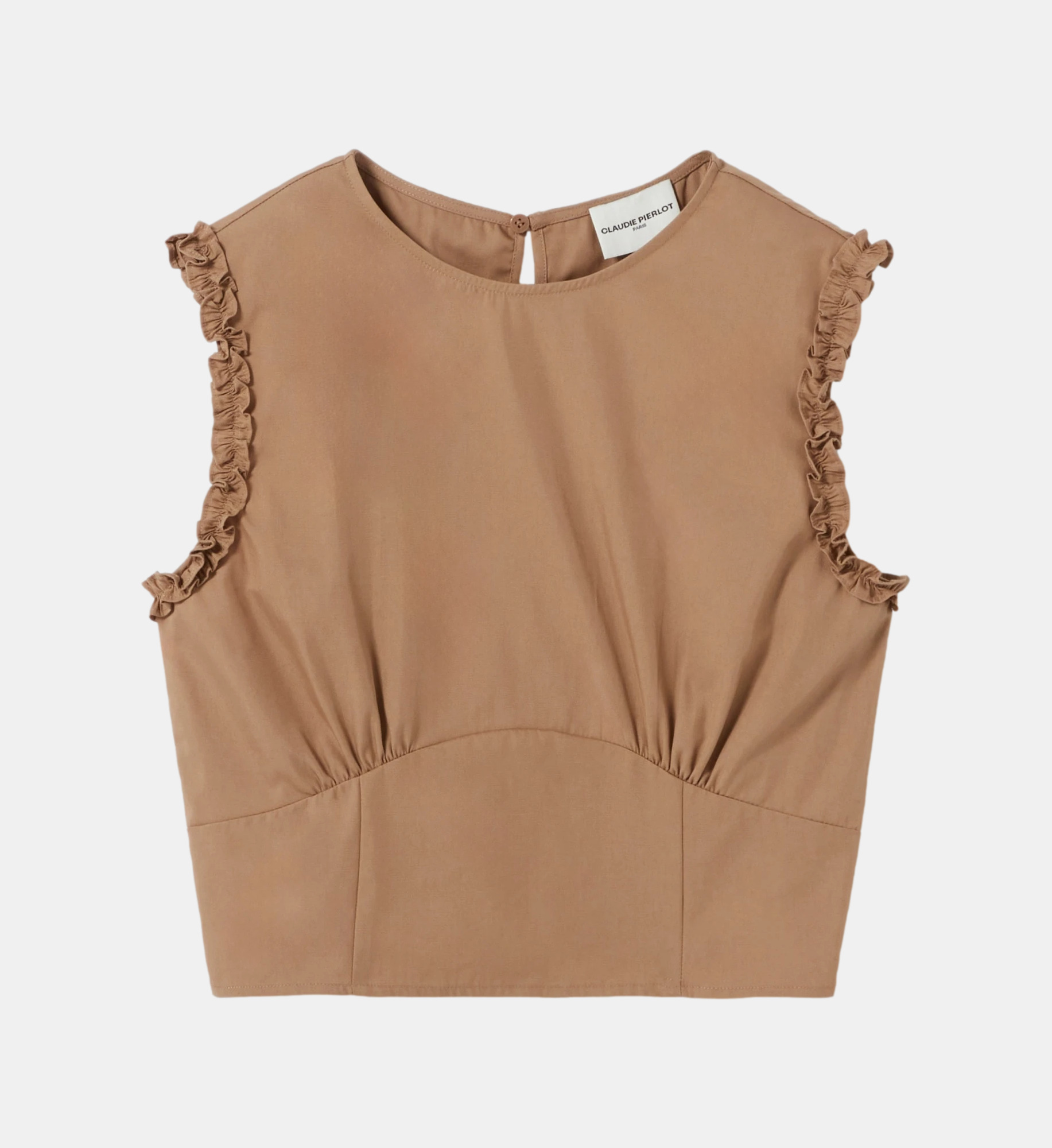 Débardeur Claudie Pierlot Avec Liseré Brodé - Taille 2, Blanc, Neuf Avec étiquettes