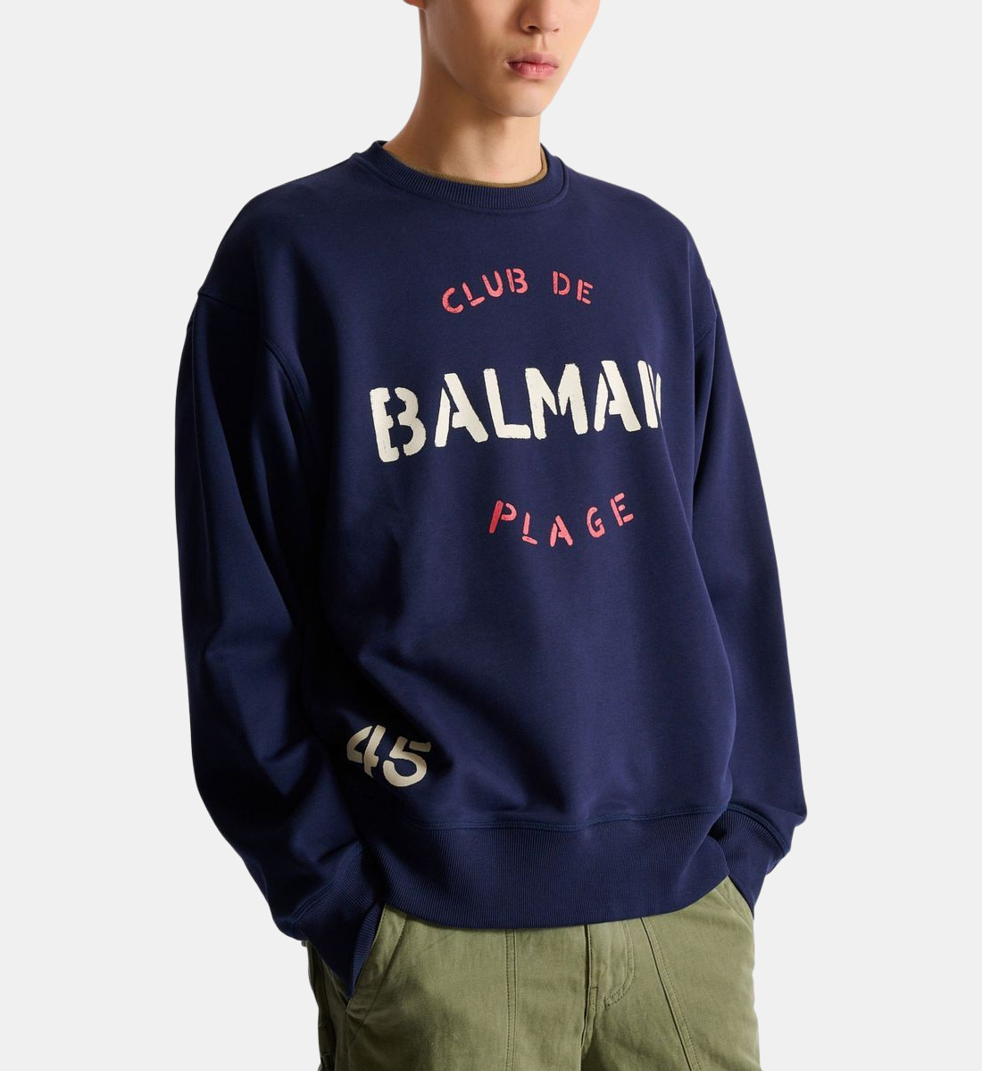 Sweat-shirt Balmain Homme Bleu Marine Taille L - Neuf Sans étiquette - Pullover Haut De Gamme