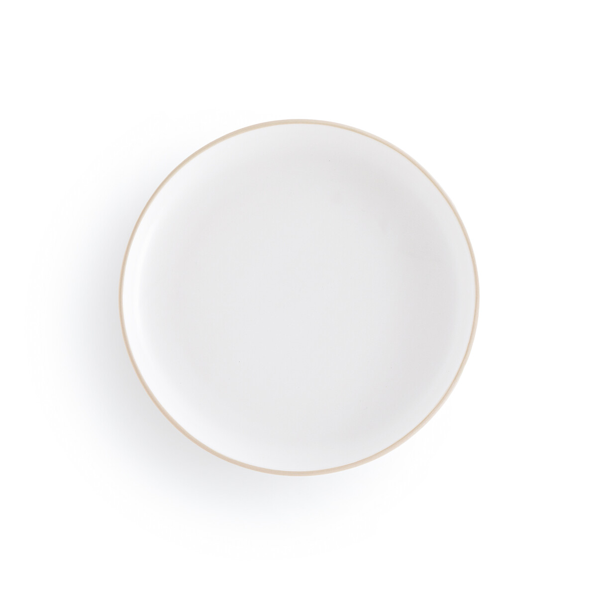 Lot De 6 Assiettes Plates Pido La Redoute Intérieurs - Blanc Moucheté - Grès