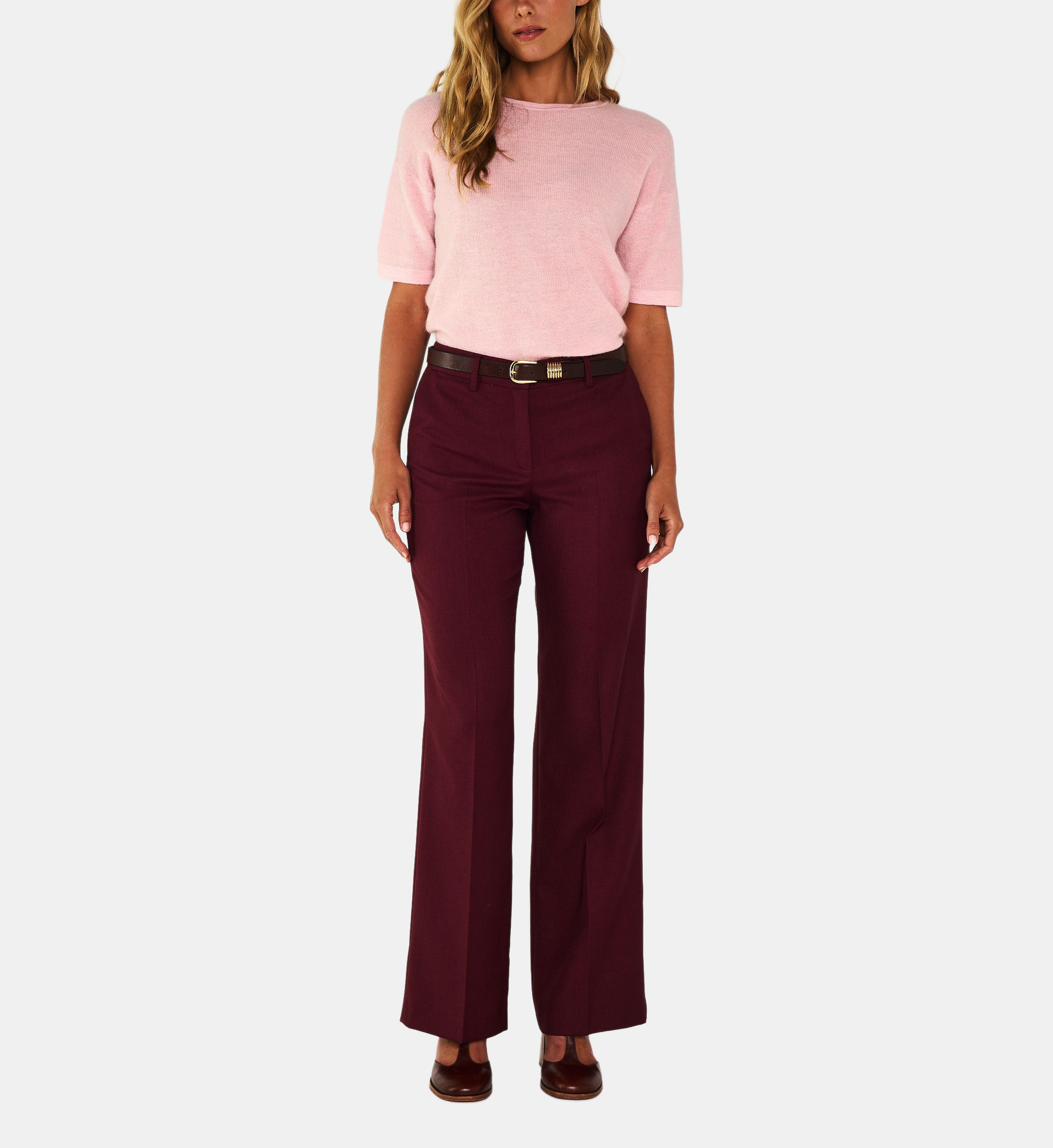 Haut Femme John Lewis - Taille L, Rose Foncé/bordeaux, Manches 3/4 - Occasion Très Bon état