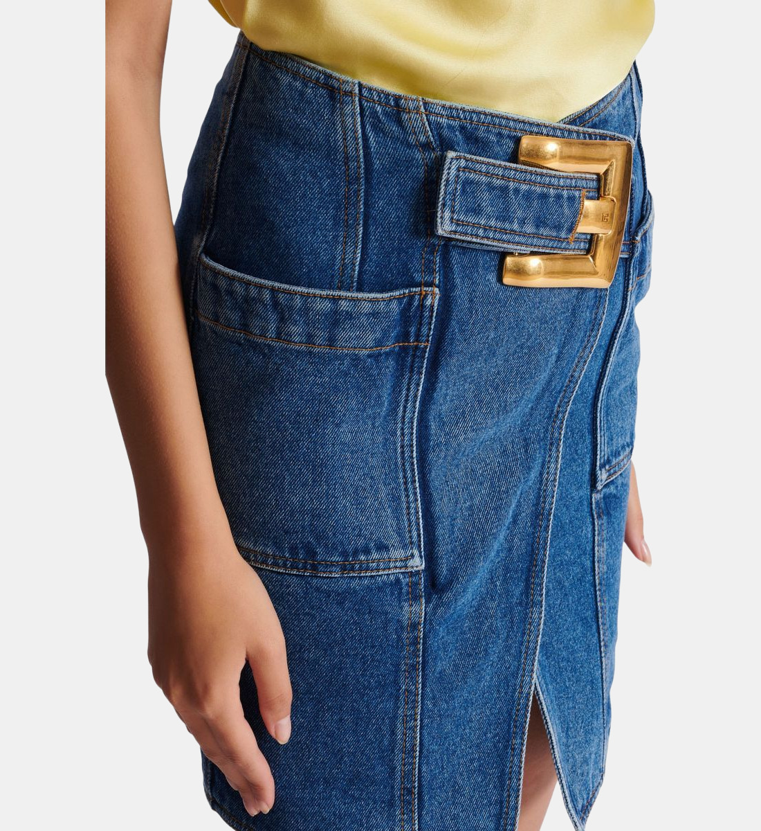 Mini Jupe Denim Balmain Taille 40 - Occasion Parfait État - Créateur Italien
