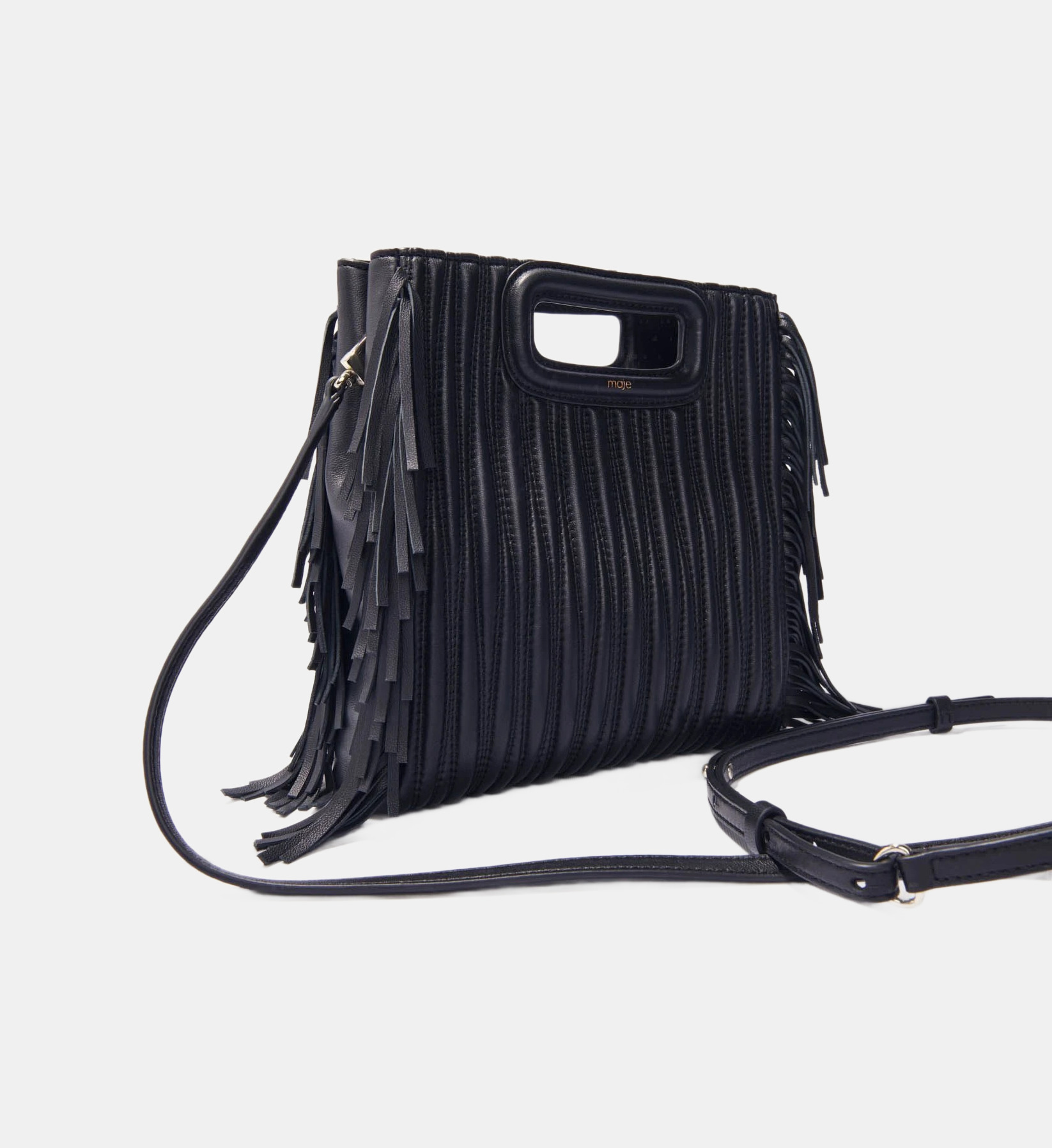 Sac Fourre-tout MAJE En Cuir Noir - Grand Modèle - Occasion Très Bon état