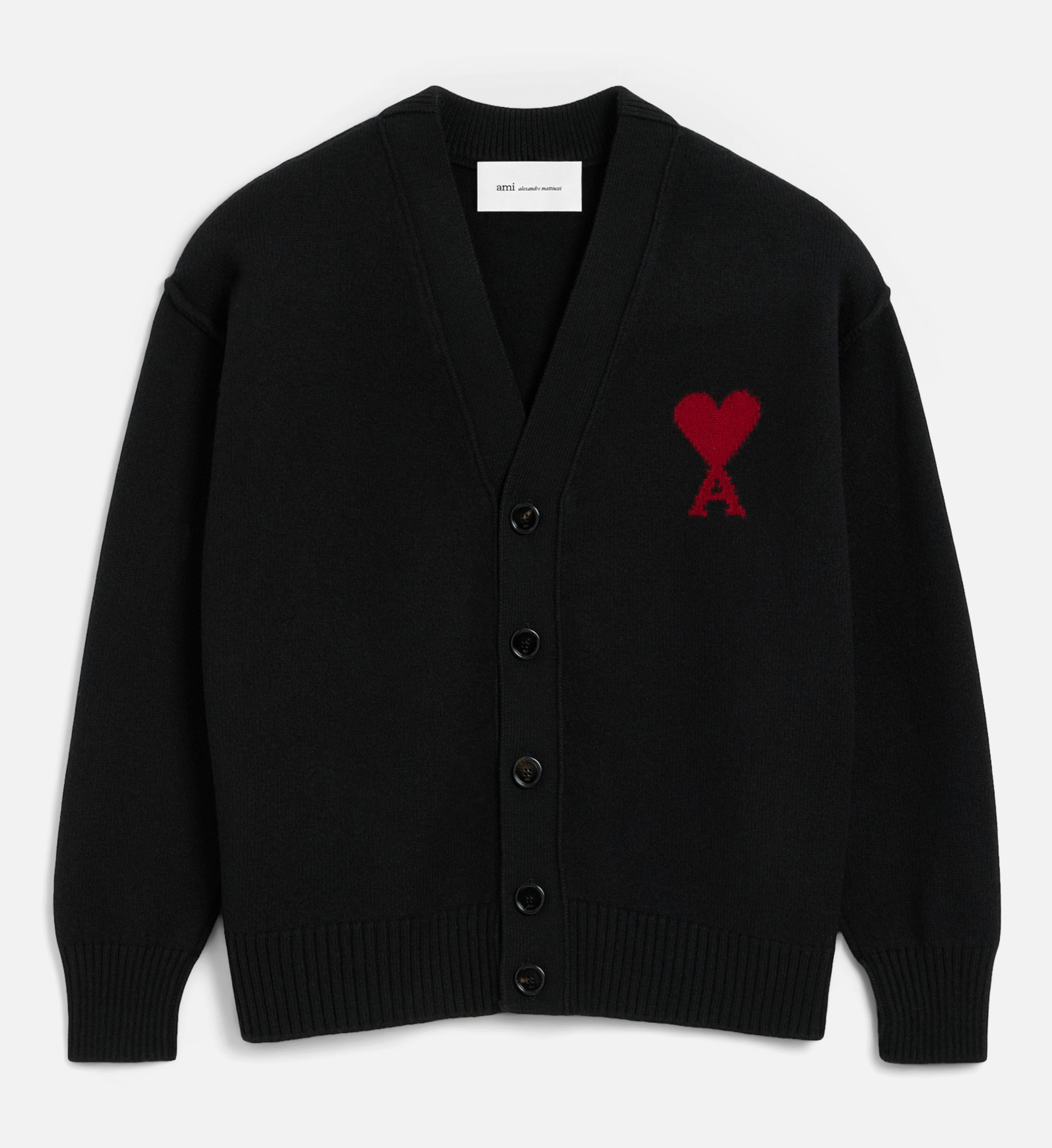 Gillet Cardigan AMI Paris Homme - Noir - Taille L - Neuf Avec Étiquettes