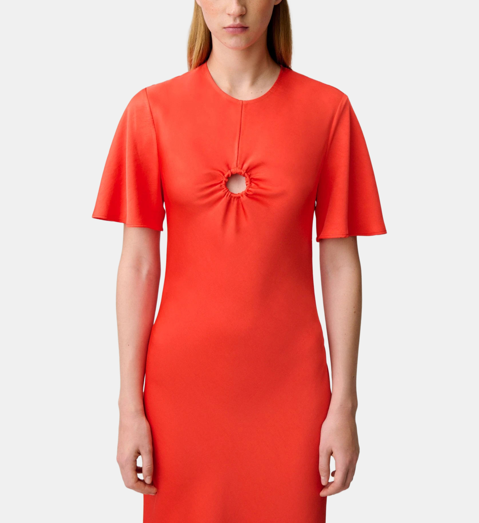 Robe Claudie Pierlot Manches Longues - Taille EU 40 Orange Clair - Parfait état Occasion