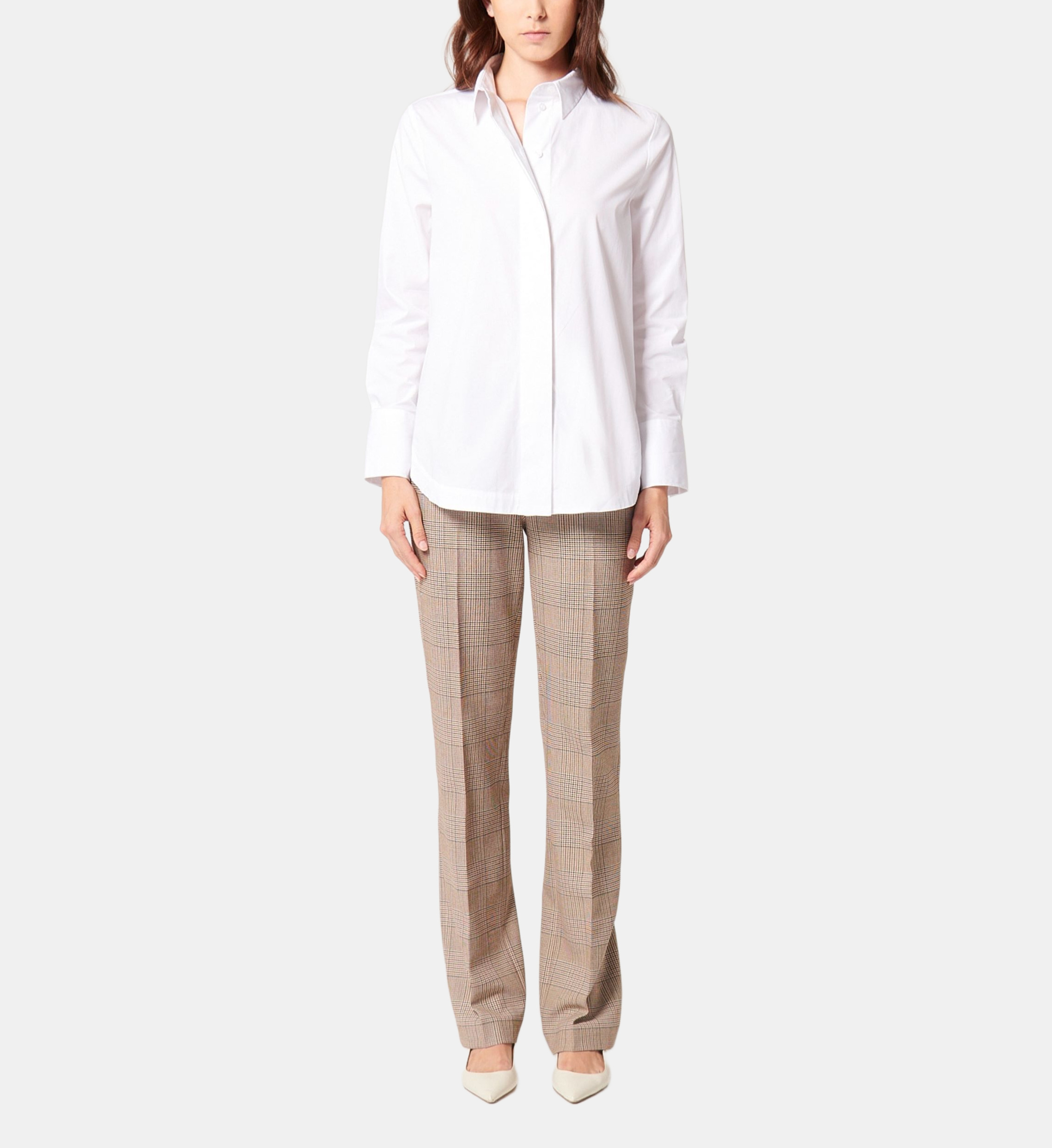 Chemisier En Lin Blanc Zapa Taille 36 – Style Basique, Manches Bouffantes, Occasion Très Bon état