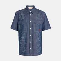 Chemise en jean à manche courte pour homme 