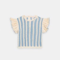 Top en crochet pour enfant bleu et blanc