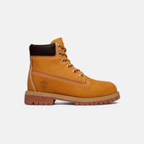 Paire de bottines ocres à lacets de la marque Timberland.
