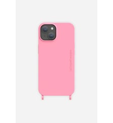 Coque de téléphone rose soft touch avec anneaux pour iPhone 15 La Coque Française