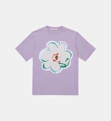 T-shirt avec fleur appliquée et logo Marni