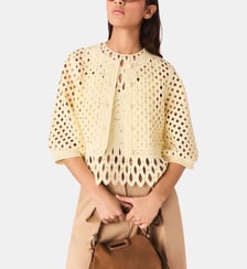 Cardigan en crochet strassé Maje