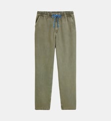 Pantalon 549 en coton twill texturé à taille élastiquée Serge Blanco