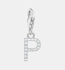 Thomas Sabo Pendentif Charm lettre P avec pierres blanches argent Argent sterling 925 Thomas Sabo