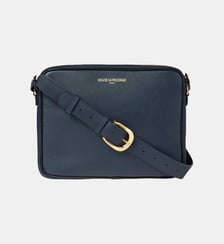 Sac Marcia grand modèle cuir marine bordure noire Ines de la Fressange Paris