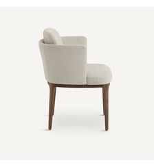 Fauteuil de table pied noyer et tissu natté Jabote AM.PM