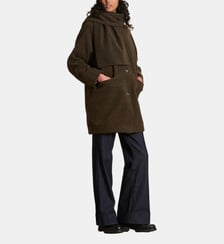 Manteau 3/4 ample en laine bouillie mélangée La Fée Maraboutée