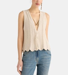Gilet leon en mélange de points Momonì