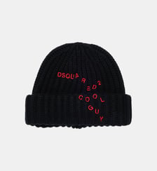 Bonnet en maille avec logo Dsquared2