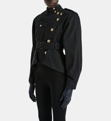Veste à basques en denim Balmain