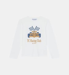 T-shirt - Moutarde coton imprimé racing club Tartine Et Chocolat