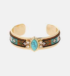 Bracelet jonc perles tissées cabochon central IZMYRE Hipanema