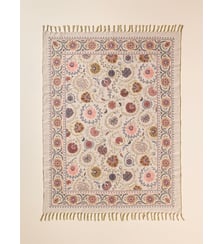 Tapis en coton brodé Flore - XL Cyrillus