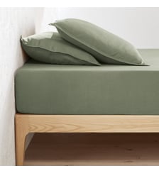 Drap housse lin lavé, bonnet 35 cm La Redoute Interieurs