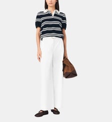 Pantalon large en coton Maje