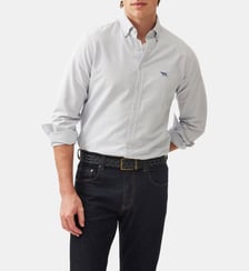 Chemise slim en coton oxford à rayures col boutonné Gunn unisexe Rodd & Gunn