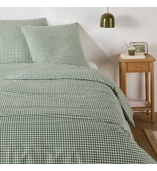 Parure de lit 30% coton recyclé, taie carrée, imprimé carreaux La Redoute Interieurs