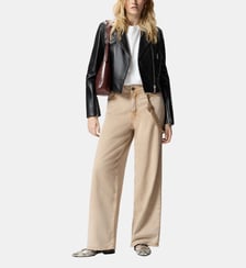 Blouson de motard en cuir nappa Pinko