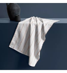 Torchon pur coton lavé motif jacquard blanc orange Rimini terracotta Garnier Thiebaut