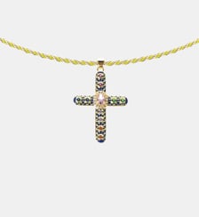 Collier chaîne avec cordon coloré et pendentif BONIFACE Hipanema