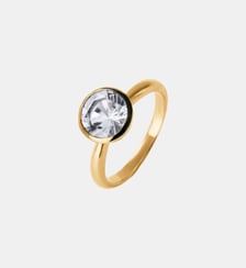 Bague en argent 925 bicolore plaquée en or jaune 18K avec topaze blanche Aristocrazy