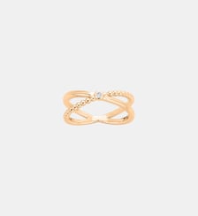 Bague croisée Indécise en Plaqué Or avec diamant blanc La Garçonne Diamant