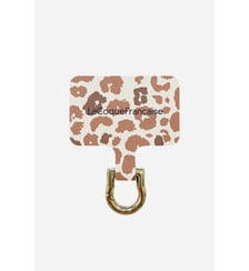 Adaptateur universel chaîne de téléphone avec attache léopard marron La Coque Française