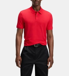 Polo modèle Pallas en coton biologique avec logo brodé BOSS