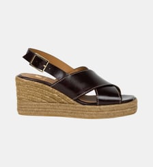 Espadrilles Compensées Lucy Cuir Bobbies