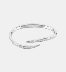 Bracelet-jonc Vienna, Cygne, Métal rhodié Swarovski