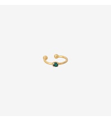 Bague d'oreille dorée émeraude - paris Caroline Najman