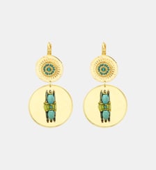 Boucles d'oreilles larges dormeuses   doré à l'or fin - Dakota Satellite