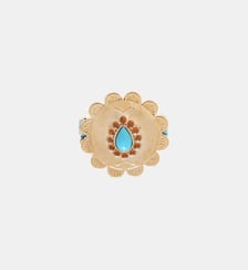 Bague réglable avec perles et cabochon central IONI Hipanema