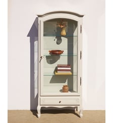 Vitrine en bois vert clair Victoria N°1339- Produit chiné Debongout