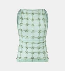 Top sans manches en tulle à cristaux Pinko