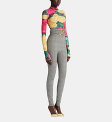 Pantalon façon fuseau en jacquard Prince de Galles Balmain
