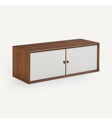 Caisson, L110 x P42 cm, en plaqué noyer et tissu AM.PM