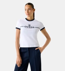 T-shirt droit signature Guess