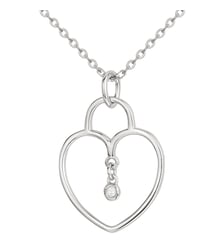Collier Grand Lucchetto en Argent avec diamant blanc La Garçonne Diamant