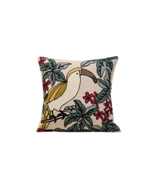 Housse De Coussin   Coton rebrodé de point de chaînette au motif animalier Madura